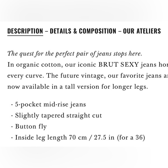 Sezane sexy brut jeans in indigo-NWT - Picture 6 of 6